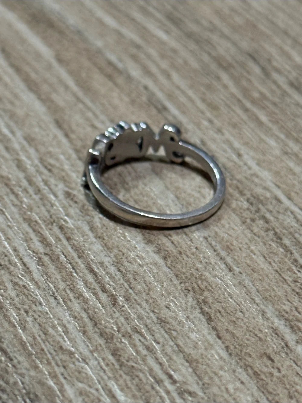 Kay Jewelers Sterling Silver Mom Paw Print Black Diamond Accent Ring Size 7